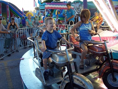Vincent riding the 1970's metallic flake motorcycle ride.